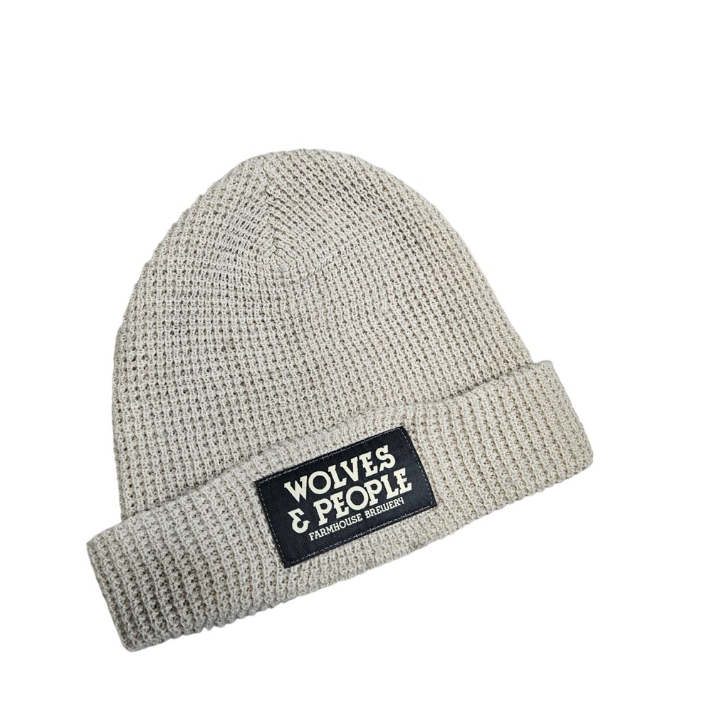 Wolves‎ and People Farmhouse Brewery Beanie Waffle Knit Tan Gorpcore Granola